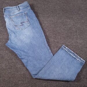 Silver Suki Slim Boot Cut Jeans Womens Plus Size 20x31 Blue Meas. 40x30